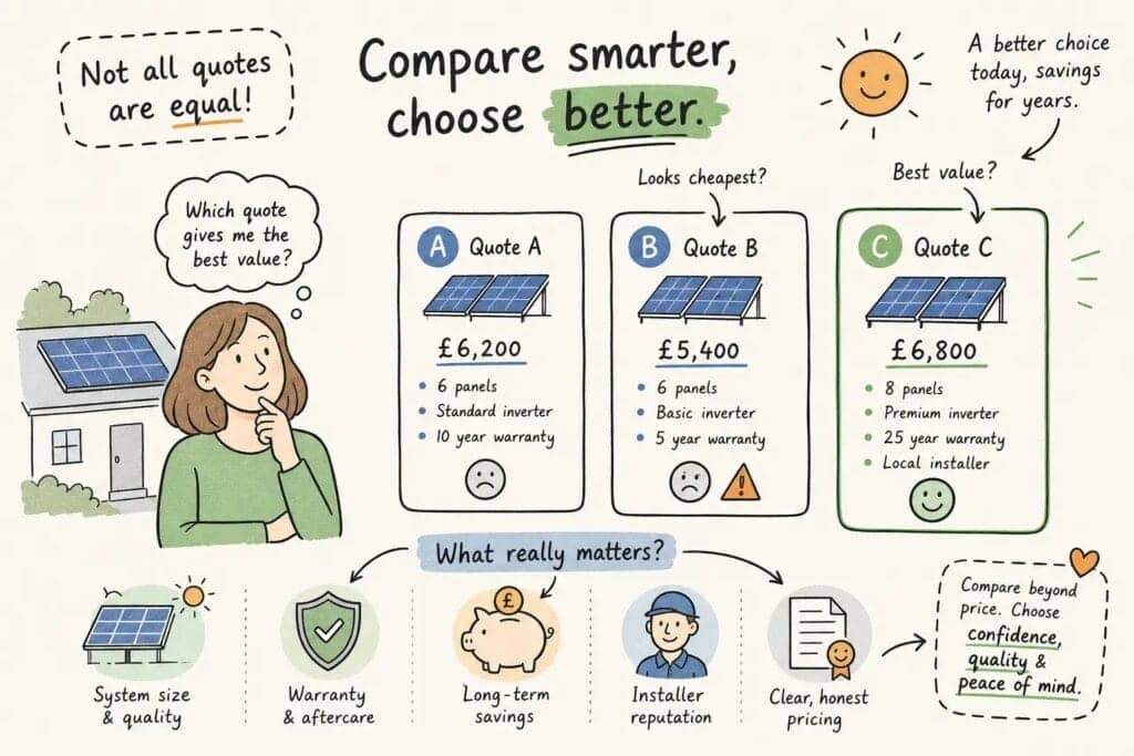 comparing solar quotes in the UK