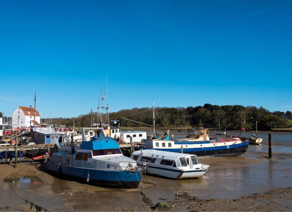 River Deben at Woodbridge, Suffolk, Eastern England UK on a sunny day